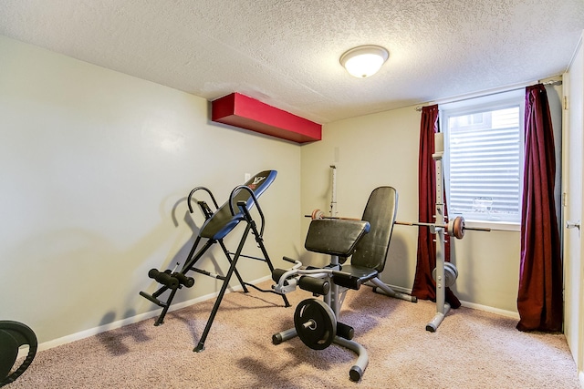2074 Mcknight Rd N, North Saint Paul, MN 55109 - workout area featuring carpet flooring and a textured ceiling