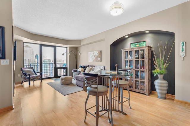 500 Grant St Unit 2109, Minneapolis, MN 55404 - living room featuring light wood finished floors and a textured ceiling