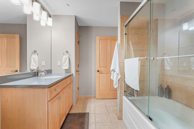 500 Grant St Unit 2109, Minneapolis, MN 55404 - full bathroom featuring vanity, enclosed tub / shower combo, and tile patterned floors