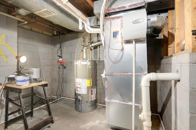 5698 Turtle Lake Rd, Shoreview, MN 55126 - utilities with gas water heater and heating unit
