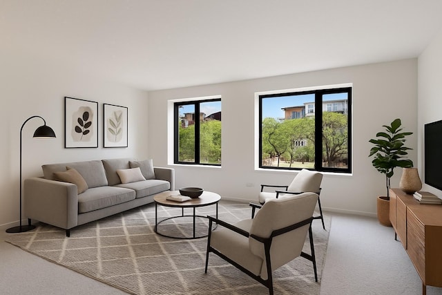 15 1st St Unit A307, Minneapolis, MN 55401 - living room featuring baseboards and carpet floors