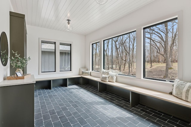 6176 Broadview Ave, Credit River Twp, MN 55372 - mudroom with dark tile patterned flooring and wooden ceiling