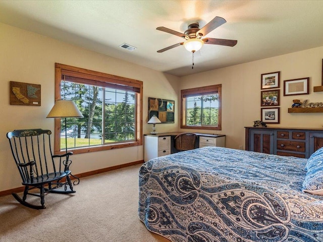 13598 Ox Cove Trl, Crosslake, MN 56442 - bedroom with carpet and a ceiling fan