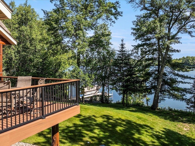 13598 Ox Cove Trl, Crosslake, MN 56442 - view of grassy yard featuring a wooden deck