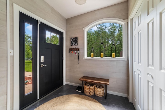 589 Seboe Rd, Wrenshall Twp, MN 55797 - entryway featuring dark tile patterned flooring
