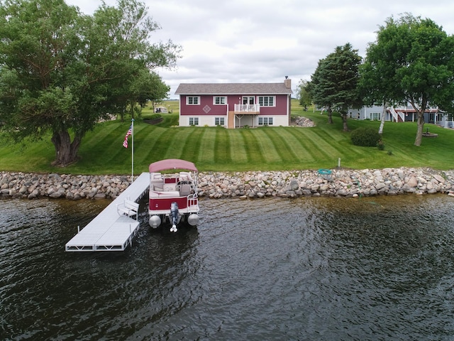 27842 Prairie Rose Rd, Elbow Lake, MN 56531 - dock with a water view and a lawn