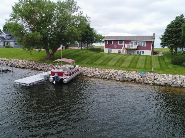 27842 Prairie Rose Rd, Elbow Lake, MN 56531 - dock area with a water view and a lawn
