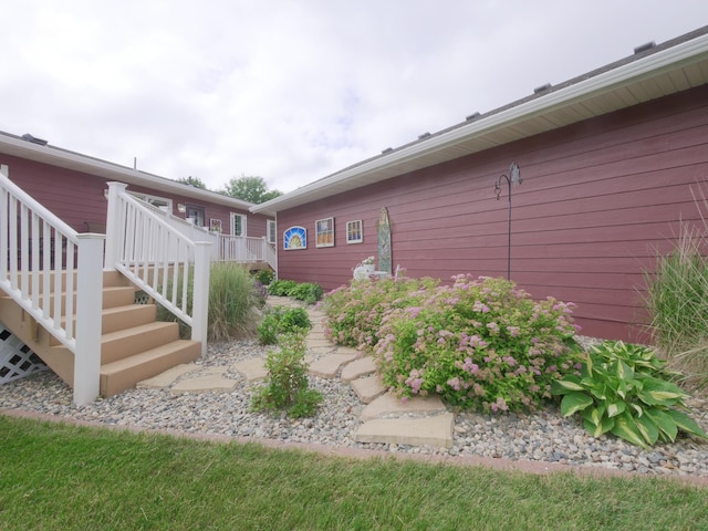 27842 Prairie Rose Rd, Elbow Lake, MN 56531 - view of yard with stairway and a deck