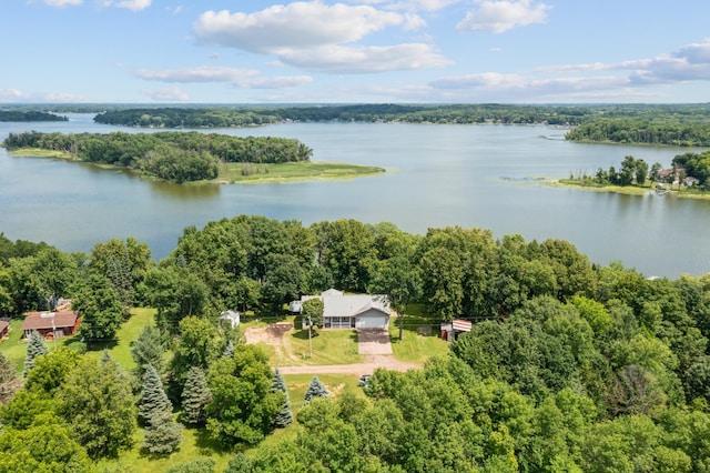 449 498th St, Stanchfield, MN 55080 - aerial view of property and surrounding area with a nearby body of water and a forest