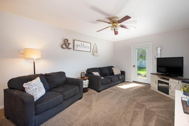202 Silver St E, Mapleton, MN 56065 - living area with carpet floors and ceiling fan
