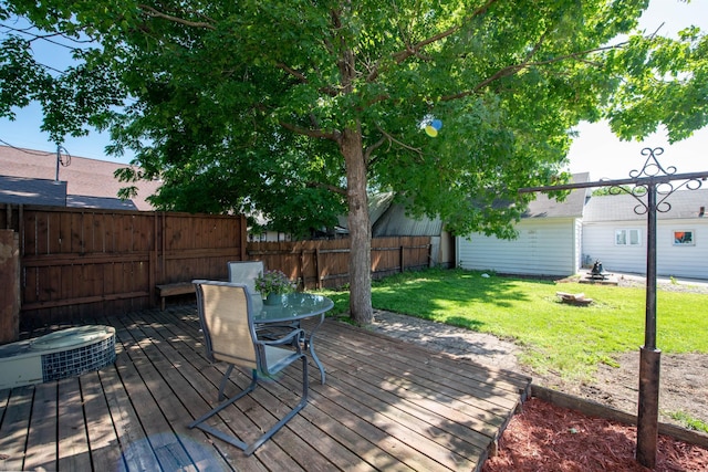 202 Silver St E, Mapleton, MN 56065 - wooden terrace featuring outdoor dining space