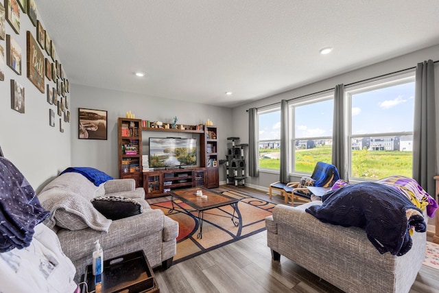 4617 Cobalt Ln, Woodbury, MN 55129 - living area with wood finished floors and recessed lighting