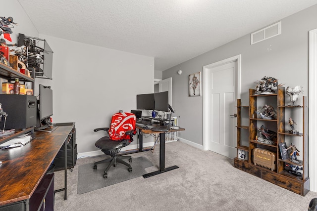 4617 Cobalt Ln, Woodbury, MN 55129 - carpeted home office with a textured ceiling and baseboards