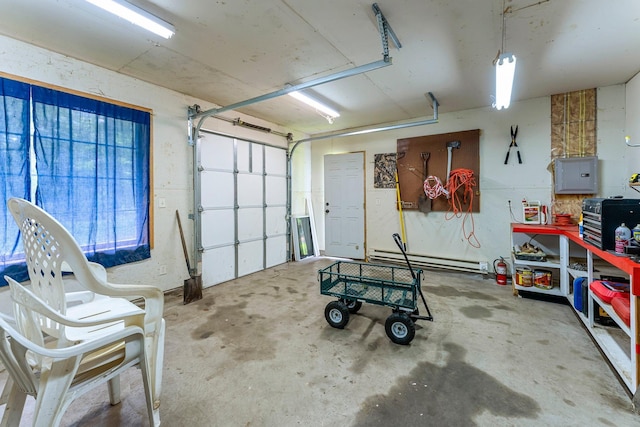 4885 262nd St, Wyoming, MN 55092 - garage featuring a baseboard radiator and electric panel