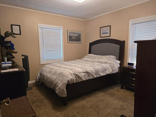 3247 Mckinley St NE, Minneapolis, MN 55418 - carpeted bedroom featuring a textured ceiling and ornamental molding
