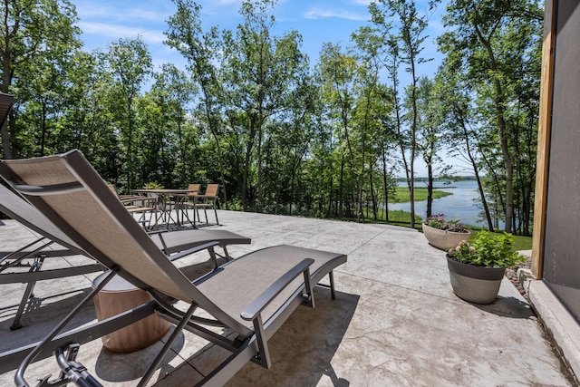 21386 Dorothy Way, Spring Lake Twp, MN 55372 - view of patio / terrace with a water view and outdoor dining space