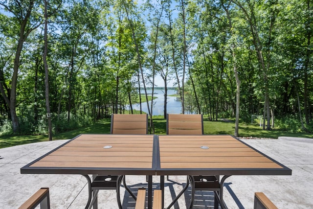 21386 Dorothy Way, Spring Lake Twp, MN 55372 - view of home's community with a water view, a patio area, outdoor dining space, and a yard