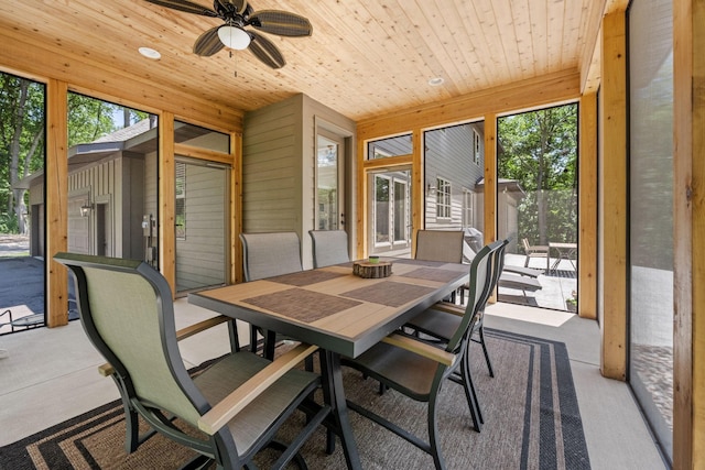 21386 Dorothy Way, Spring Lake Twp, MN 55372 - sunroom featuring outdoor dining space, plenty of natural light, and ceiling fan