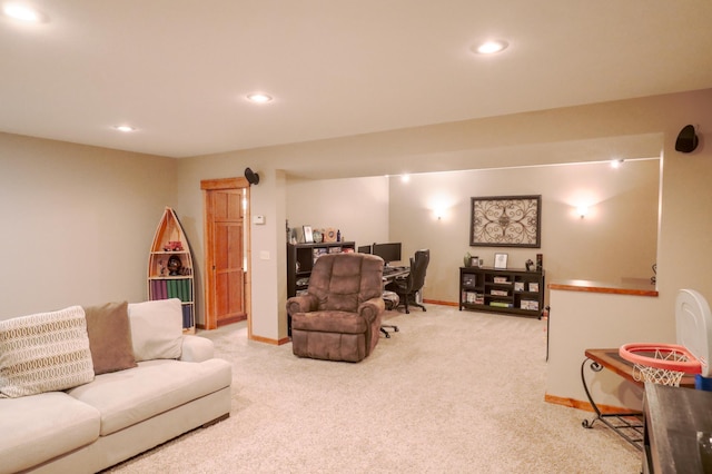32433 Cedar St, Breezy Point, MN 56472 - carpeted living room with recessed lighting and an office area