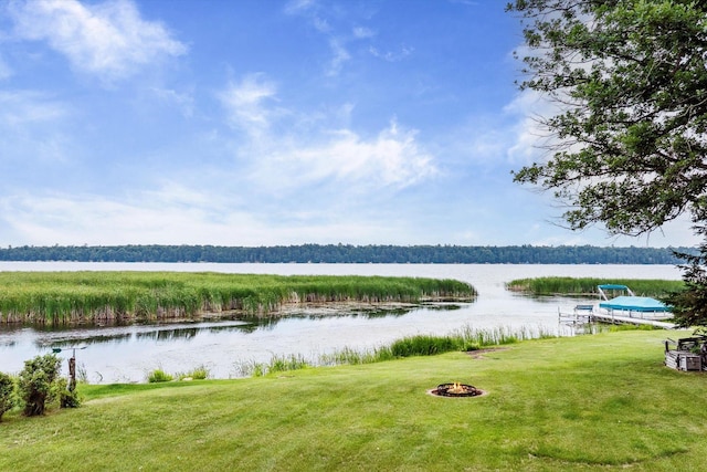 11959 Northgate Ln, Fifty Lakes, MN 56442 - water view with an outdoor fire pit