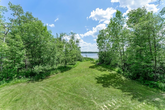 17053 490th St, Shamrock Twp, MN 55760 - view of grassy yard featuring a water view