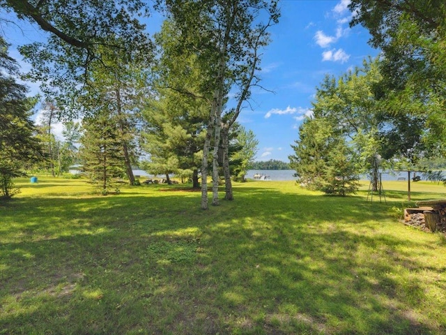 26713 Pelican Beach Rd, Lake Edward Twp, MN 56465 - view of grassy yard featuring a water view