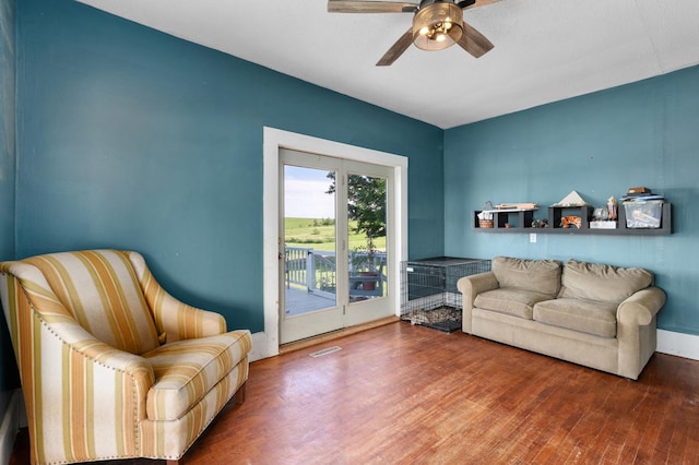 W2741 US Highway 10, Grant Twp, WI 54436 - living room with wood finished floors and ceiling fan