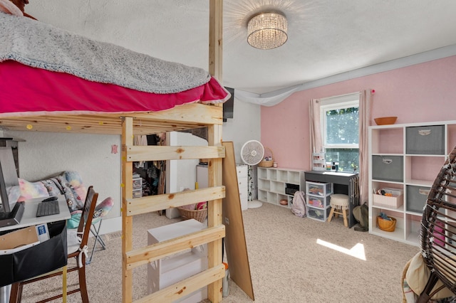 W2741 US Highway 10, Grant Twp, WI 54436 - bedroom featuring carpet flooring and a textured ceiling