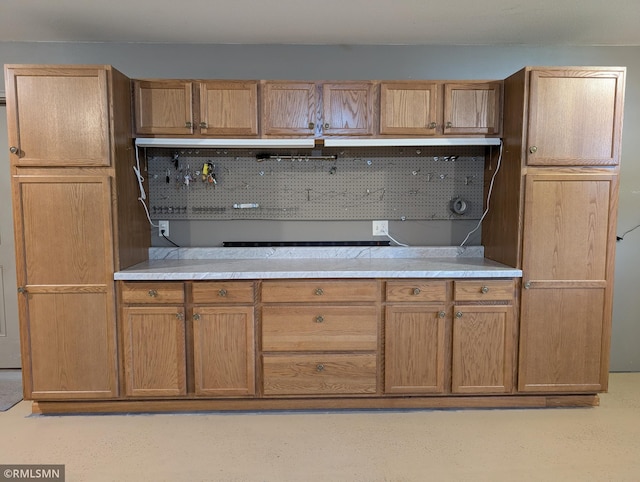 506 6th St SE, Little Falls, MN 56345 - kitchen with light countertops and brown cabinets