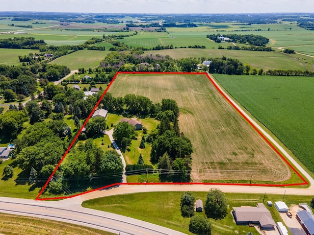 1322 Frontier Rd SE, Salem Twp, MN 55920 - aerial view of sparsely populated area with property boundaries highlighted and extensive farmland