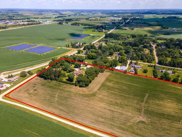 1322 Frontier Rd SE, Salem Twp, MN 55920 - overview of rural landscape featuring property boundaries highlighted