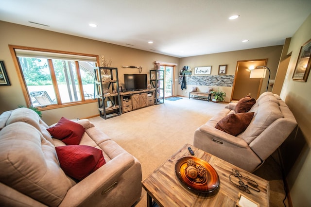 1322 Frontier Rd SE, Salem Twp, MN 55920 - carpeted living room with recessed lighting