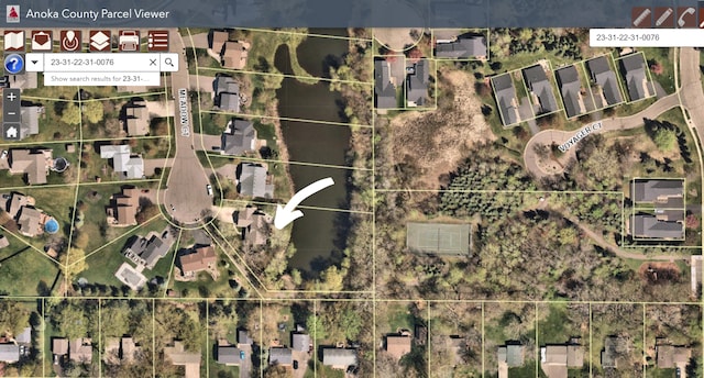 6961 Meadow Ct, Centerville, MN 55038 - aerial map of property and surrounding area with property parcel outlined