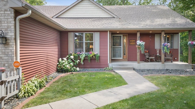 6961 Meadow Ct, Centerville, MN 55038 - view of front of home with a porch, roof with shingles, and a front yard