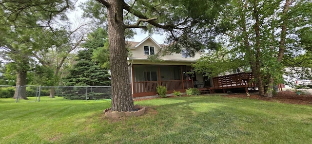 2473 Marshall St, Albert Lea, MN 56007 - view of front of home featuring a sunroom and a wooden deck