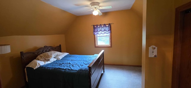 2473 Marshall St, Albert Lea, MN 56007 - bedroom with vaulted ceiling, carpet floors, and ceiling fan