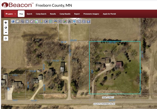 2473 Marshall St, Albert Lea, MN 56007 - map of property location with property boundaries highlighted