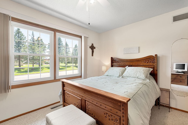 1602 19th Ave SW, Austin, MN 55912 - bedroom with carpet flooring, ceiling fan, and a textured ceiling
