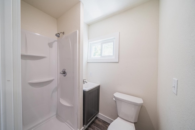 29501 Maplewood Rd Longshore, Unit Longshore, Callaway, MN 56521 - full bath with a shower stall, vanity, and wood finished floors