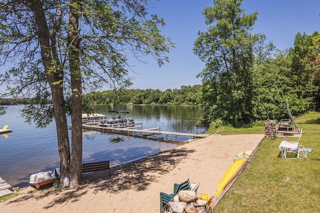 29501 Maplewood Rd Longshore, Unit Longshore, Callaway, MN 56521 - dock area with a water view, a boat ramp, and a wooded view