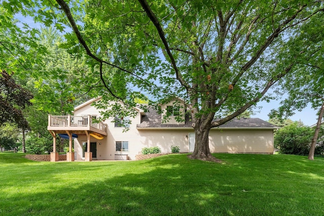 818 Myrtle St, Buffalo, MN 55313 - back of property with a yard and a wooden deck