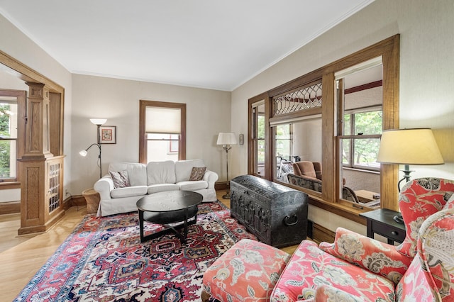 5043 Nokomis Ave, Minneapolis, MN 55417 - living area with wood finished floors and ornamental molding