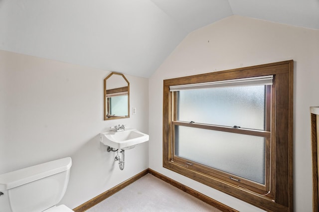 5043 Nokomis Ave, Minneapolis, MN 55417 - half bathroom with toilet and vaulted ceiling