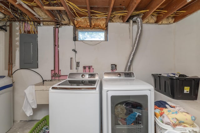 1478 Walnut St, Prescott, WI 54021 - laundry room with electric panel and separate washer and dryer