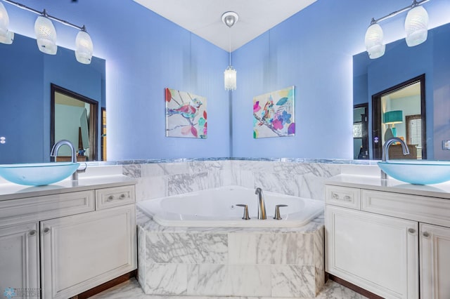 525 20 1/2 Ave E, West Fargo, ND 58078 - full bathroom featuring two vanities and a bath