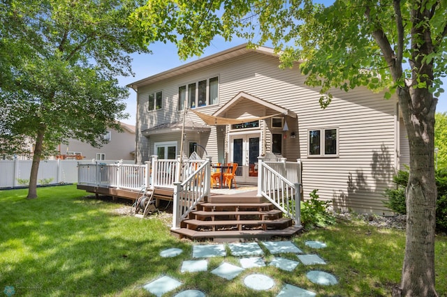 525 20 1/2 Ave E, West Fargo, ND 58078 - rear view of house featuring french doors and a deck