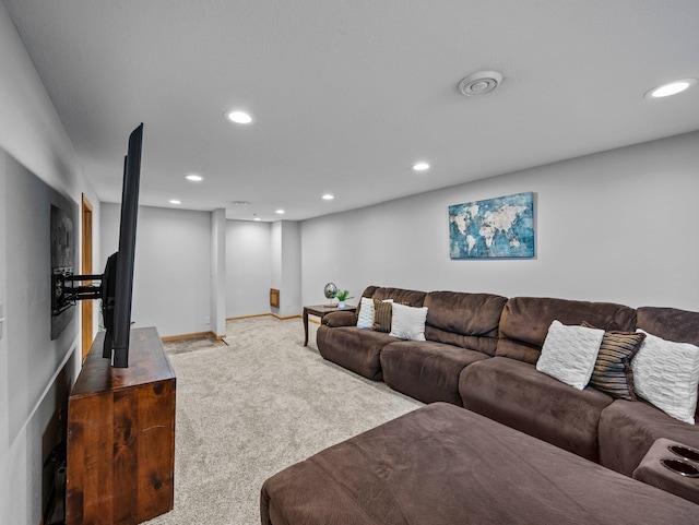724 2nd Ave S, Buffalo, MN 55313 - living room featuring recessed lighting and carpet floors