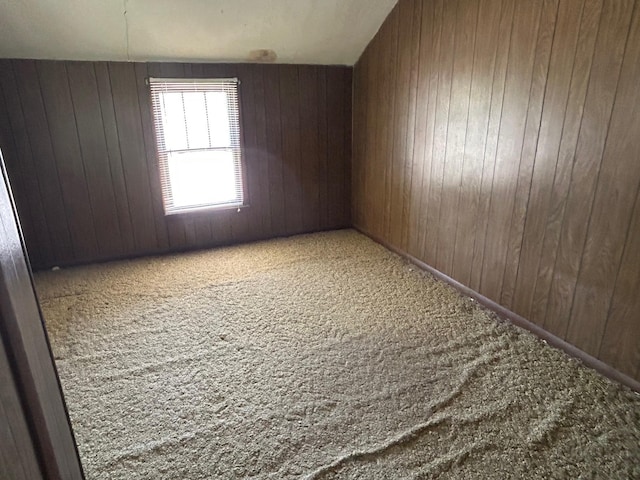 823 5th St, Grand Rapids, MN 55744 - unfurnished room featuring carpet and wood walls