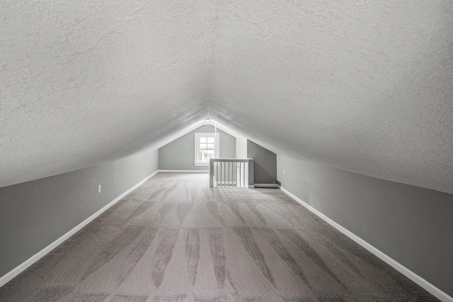 4301 Columbus Ave, Minneapolis, MN 55407 - bonus room featuring a textured ceiling, lofted ceiling, and carpet flooring