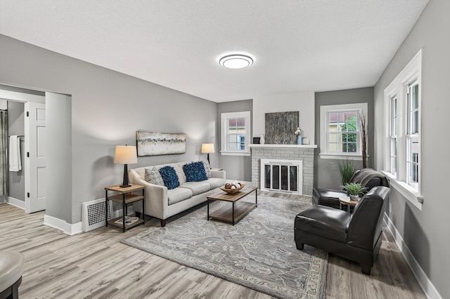 4301 Columbus Ave, Minneapolis, MN 55407 - living room featuring wood finished floors, healthy amount of natural light, and a fireplace